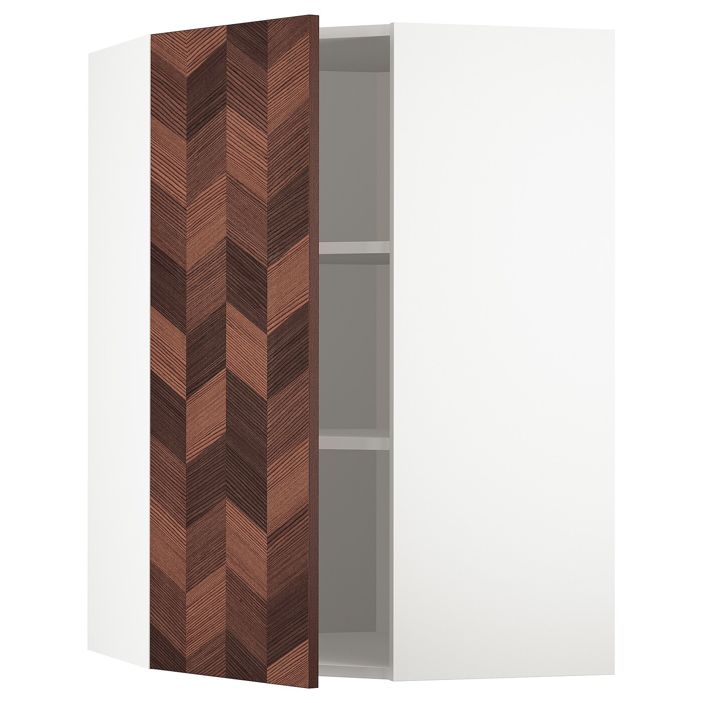 Угловой навесной шкаф с каруселью - METOD  IKEA/  МЕТОД ИКЕА, 100х68  см, белый/коричневый
