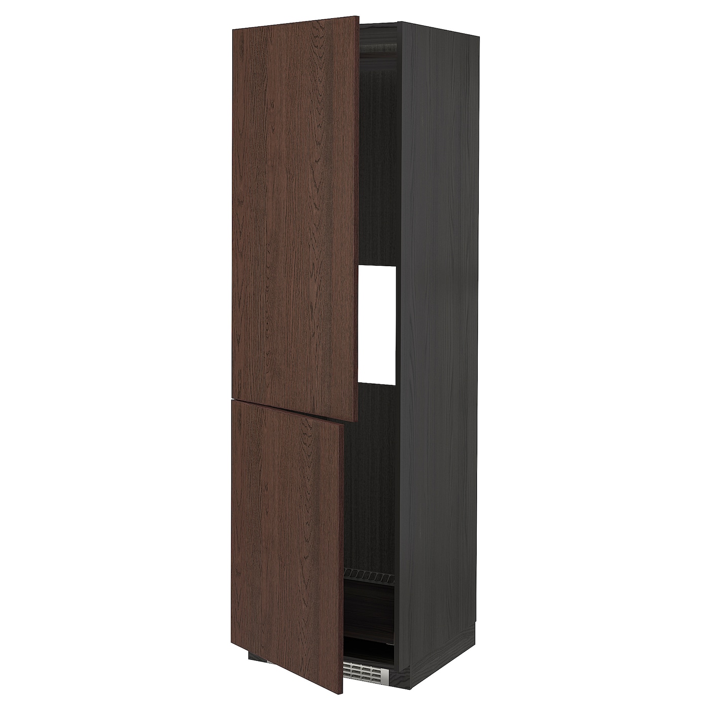 Высокий кухонный шкаф - IKEA METOD/МЕТОД ИКЕА, 200х60х60 см, черный/коричневый