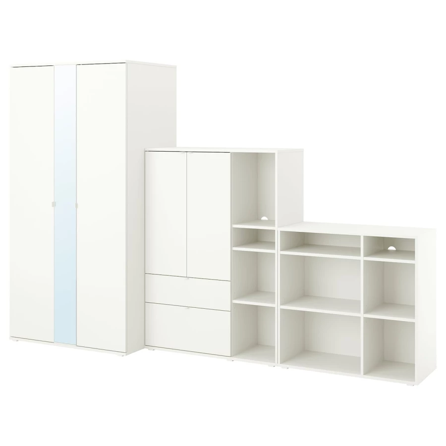 Шкаф  - VIHALS IKEA/ ВИХАЛС ИКЕА, 305x57x200 см, белый (изображение №1)