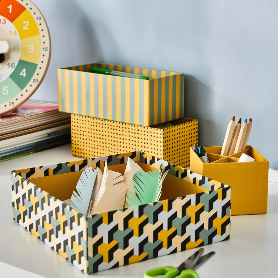 Коробка - LYSMASK IKEA/ЛЮСМАСК ИКЕА, 4 шт, желтый (изображение №2)