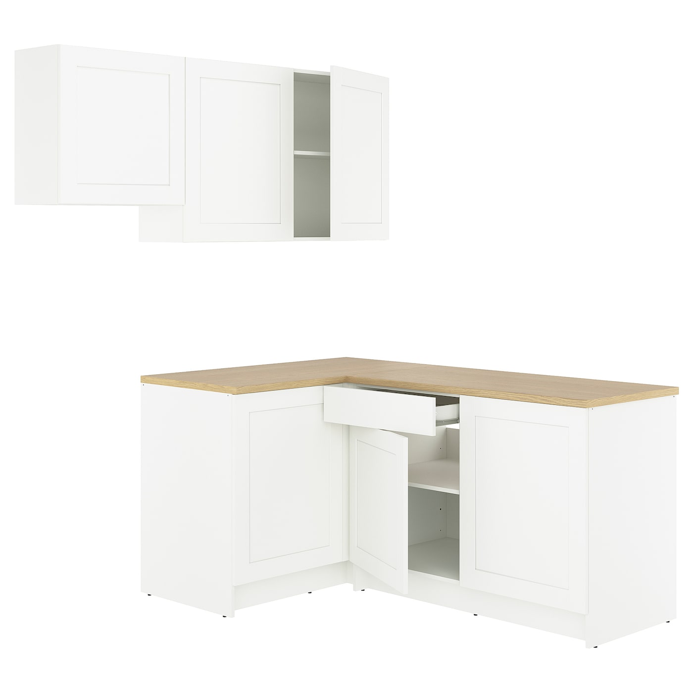 Комбинация кухонная угловая -  KNOXHULT IKEA/ КНОКСХУЛЬТ ИКЕА,, белый/под беленный дуб