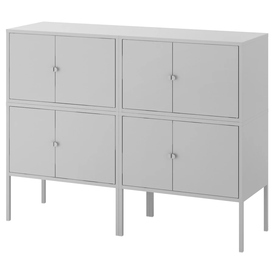 Комбинация для хранения - LIXHULT IKEA/ ЛИКСГУЛЬТ ИКЕА, 92х120 см, серый (изображение №1)