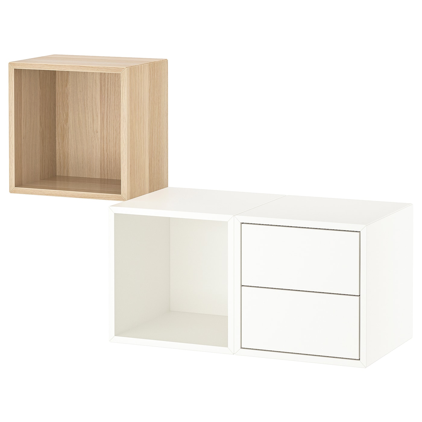 Комбинация навесных шкафов - IKEA EKET, 105x35x70 см, беленый дуб/белый, ЭКЕТ ИКЕА