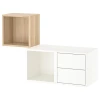 Комбинация навесных шкафов - IKEA EKET, 105x35x70 см, беленый дуб/белый, ЭКЕТ ИКЕА