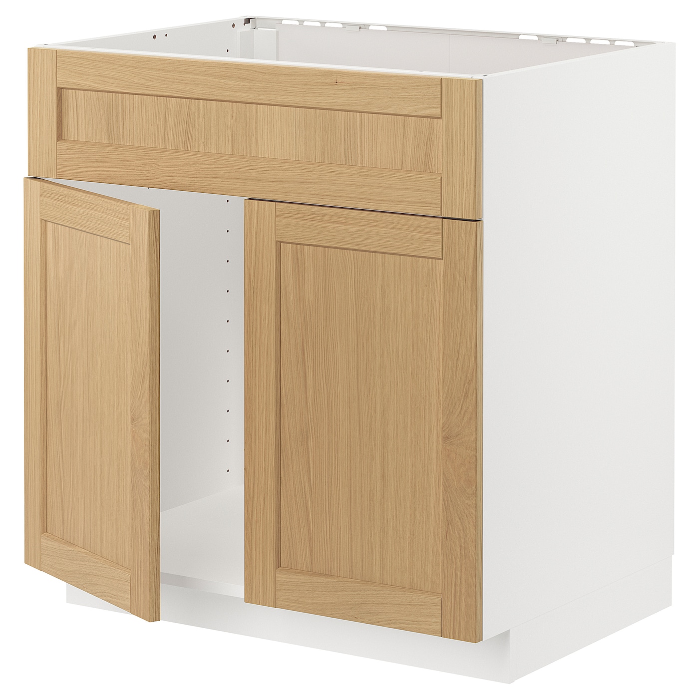 Напольный шкаф - METOD IKEA/ МЕТОД ИКЕА,  80х60 см, белый/под беленый дуб