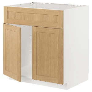 Напольный шкаф - METOD IKEA/ МЕТОД ИКЕА, 80х60 см, белый/под беленый дуб