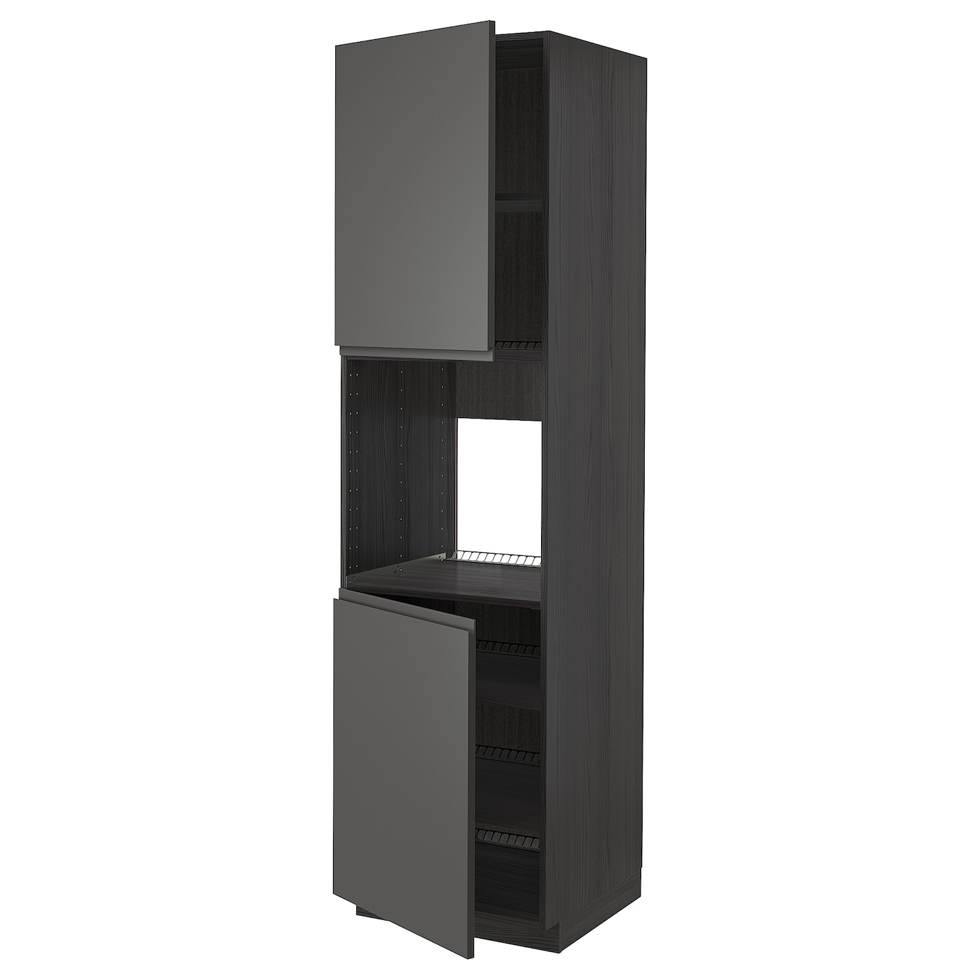 Кухонный шкаф-пенал - IKEA METOD/МЕТОД ИКЕА, 220х60х60 см, черный
