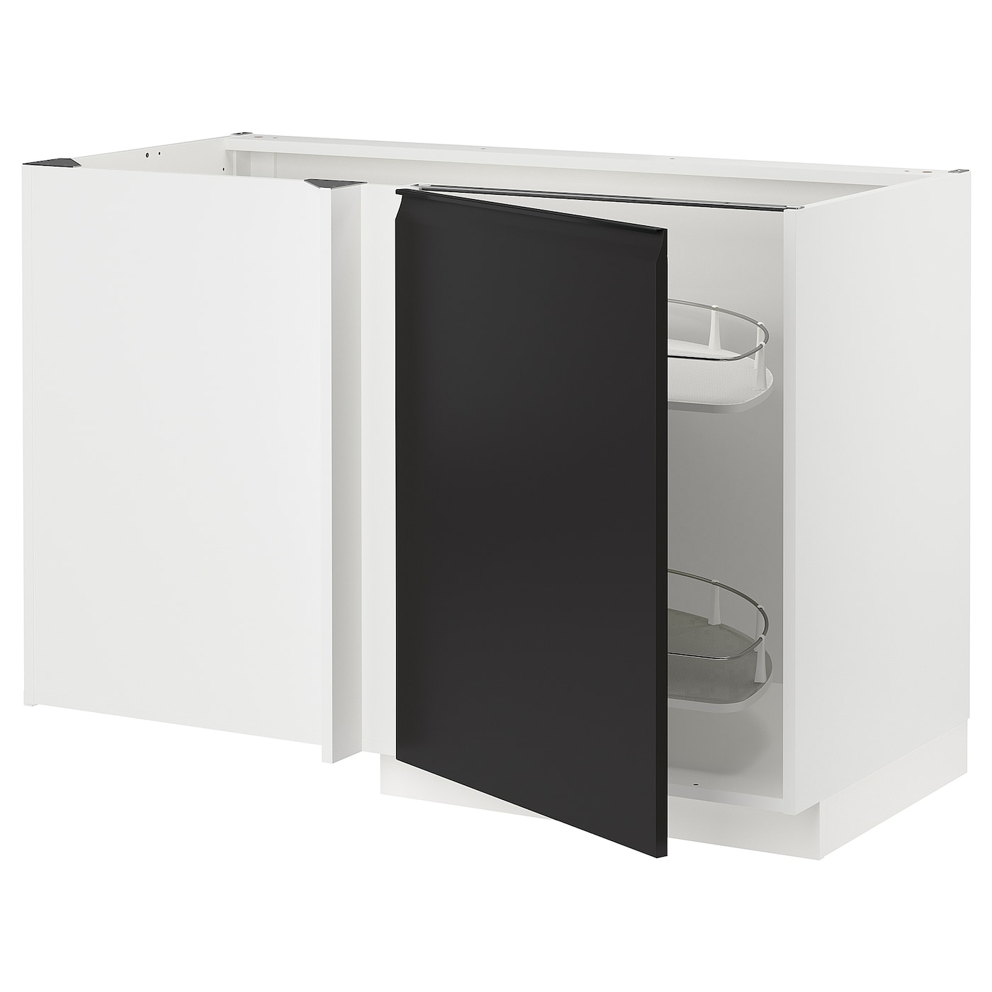 Напольный шкаф - IKEA METOD, 88x67,5x127,5см, белый/черный, МЕТОД ИКЕА
