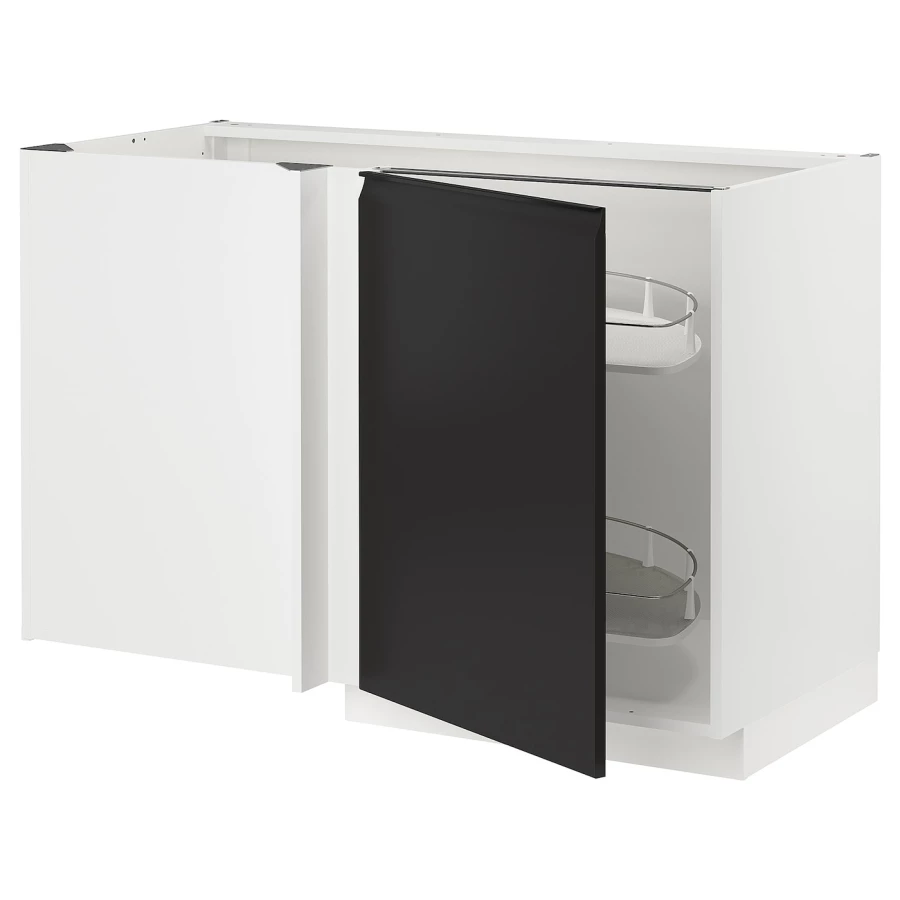 Напольный шкаф - IKEA METOD, 88x67,5x127,5см, белый/черный, МЕТОД ИКЕА (изображение №1)