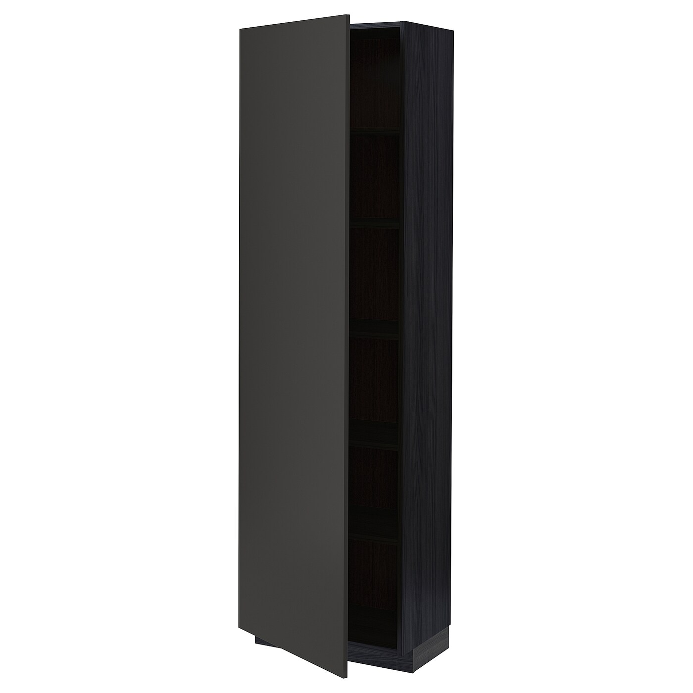 Высокий кухонный шкаф с полками - IKEA METOD/МЕТОД ИКЕА, 200х37х60 см, черный