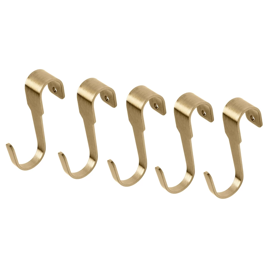 Крючок - HULTARP IKEA/ ГУЛЬТАРП ИКЕА, 7 см, золотой (изображение №1)