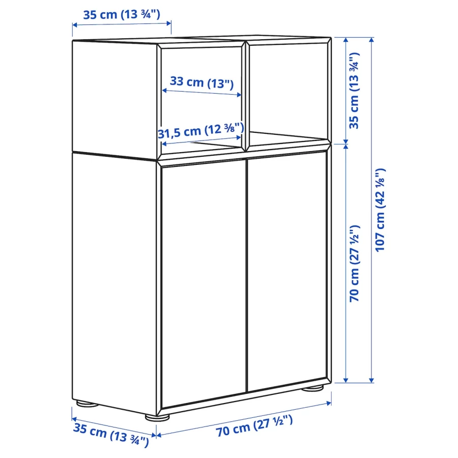 Комбинация для хранения - EKET IKEA/ЭКЕТ ИКЕА, 70x35x107, серый (изображение №5)
