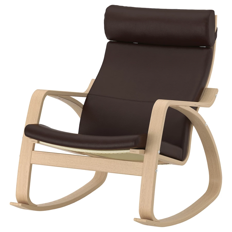 Кресло-качалка - IKEA POÄNG/POANG/ПОЭНГ ИКЕА, 68х94х95 см, темно-коричневый (изображение №1)