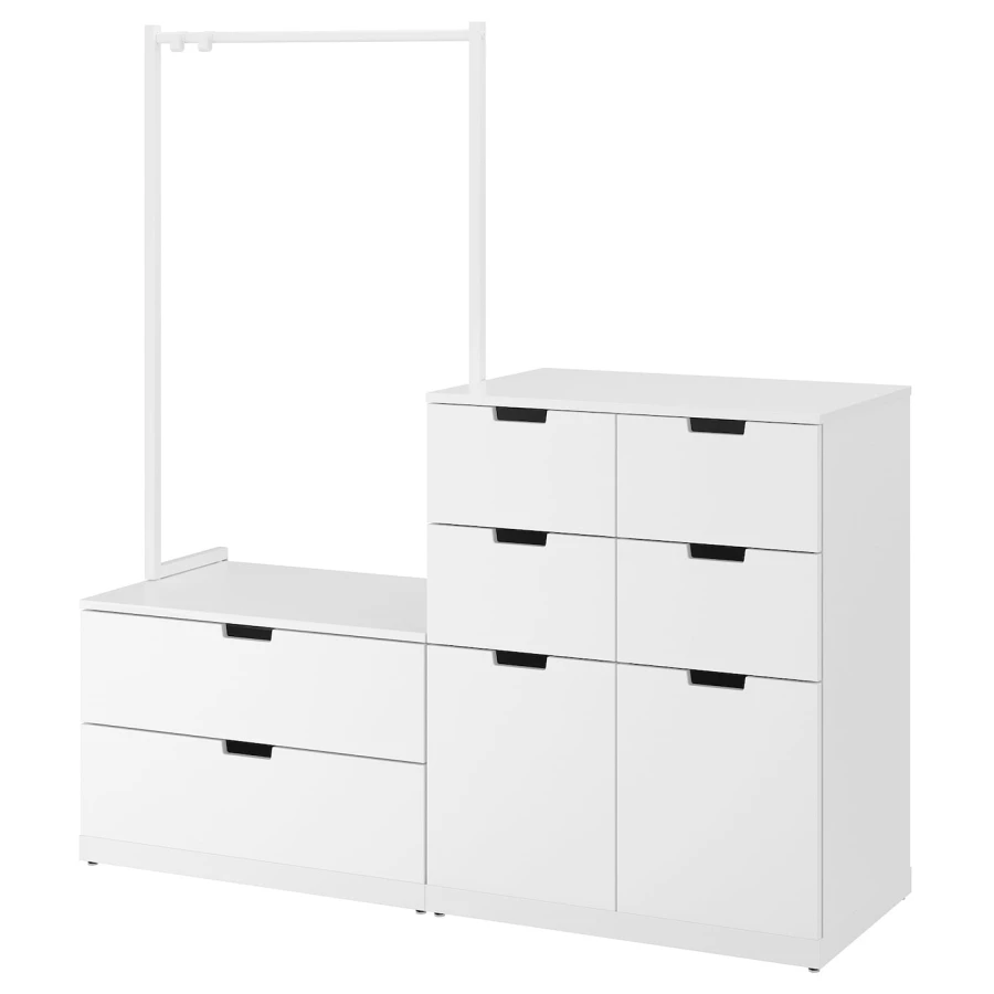 Комод - IKEA NORDLI/НОРДЛИ ИКЕА, 47х169х160 см, белый (изображение №1)