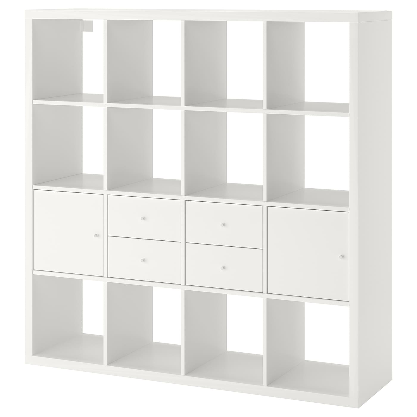 Стеллаж 16 ячеек с ящиками - IKEA KALLAX, 147х147 см, белый, КАЛЛАКС ИКЕА