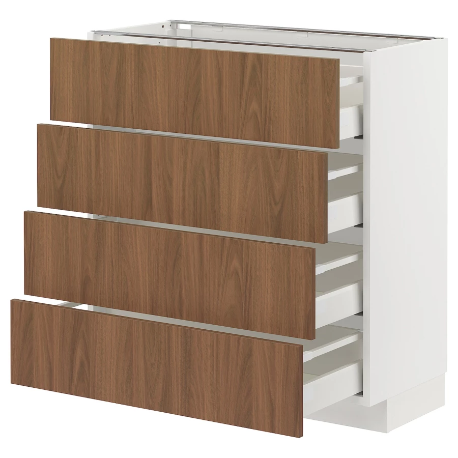 Напольный шкаф - METOD / MAXIMERA IKEA/ МЕТОД/ МАКСИМЕРА ИКЕА,  80х37 см, белый/коричневый (изображение №1)