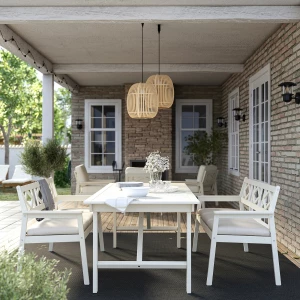 Второе фото. Скамья со спинкой - IKEA BONDHOLMEN/БОНДХОЛЬМЕН ИКЕА, 84х63х163 см, белый