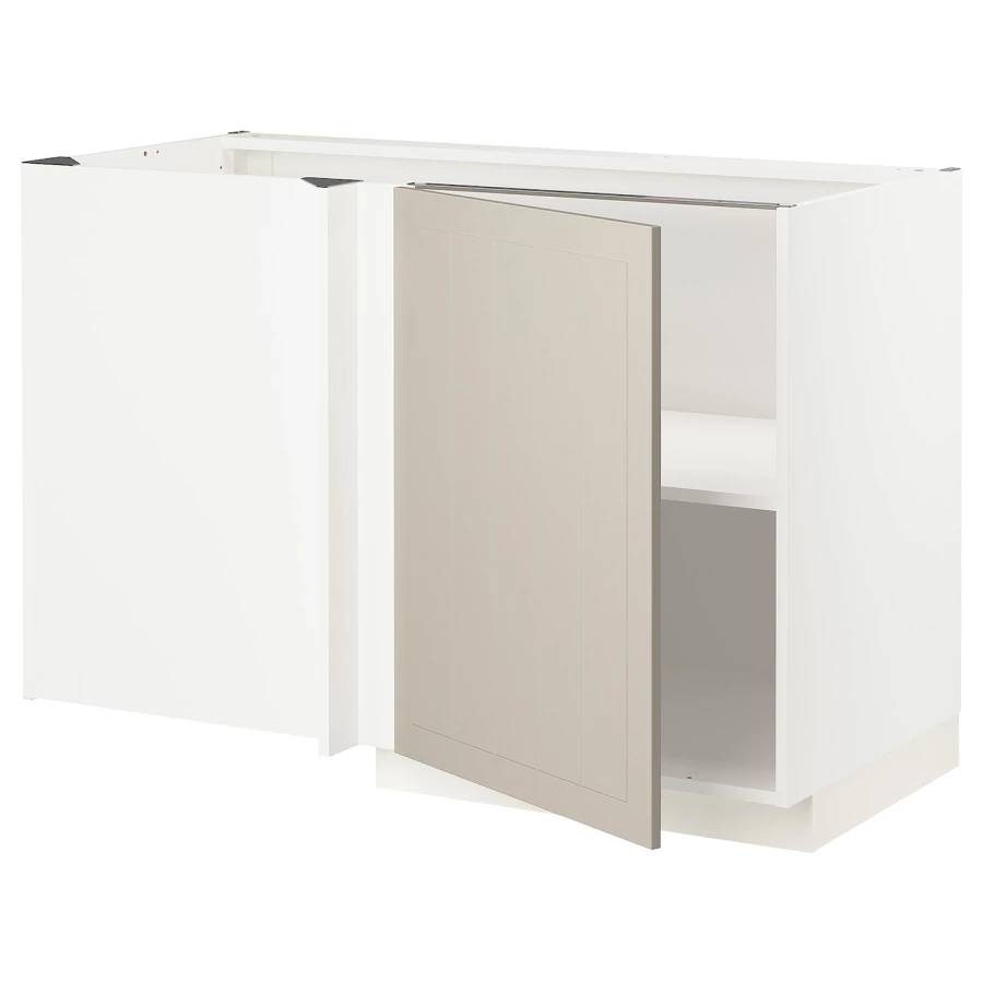Напольный шкаф - METOD IKEA/ МЕТОД ИКЕА,  128х68 см, белый/светло-бежевый (изображение №1)