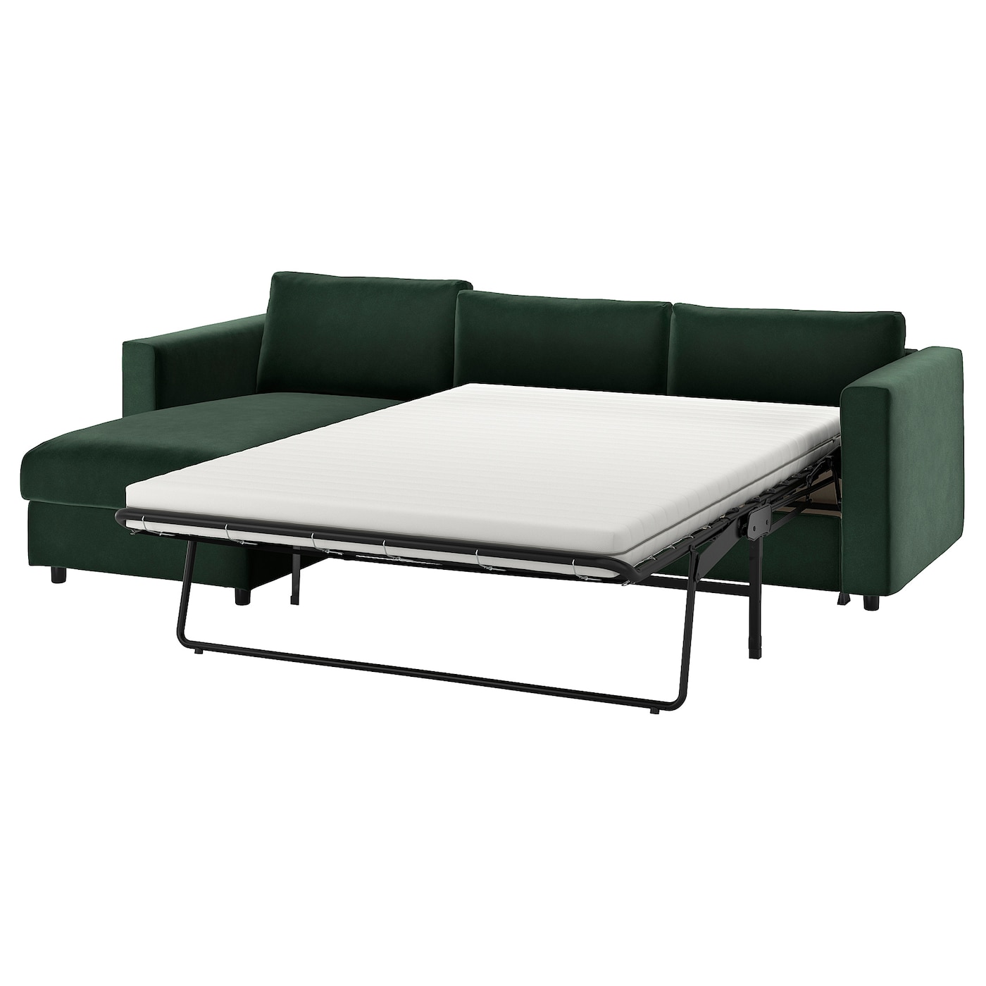 VIMLE Чехол на 3-местный диван с шезлонгом/Дьюпарп темно-зеленый ИКЕА