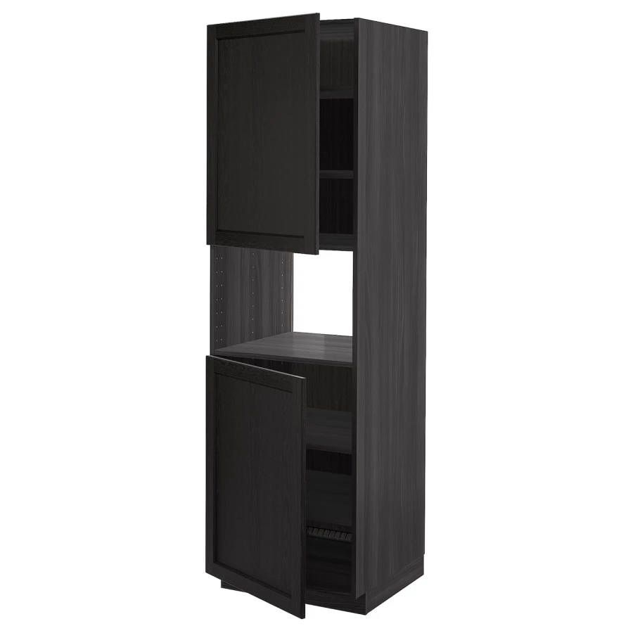 Высокий шкаф - IKEA METOD/МЕТОД ИКЕА, 200х60х60 см, черный (изображение №1)