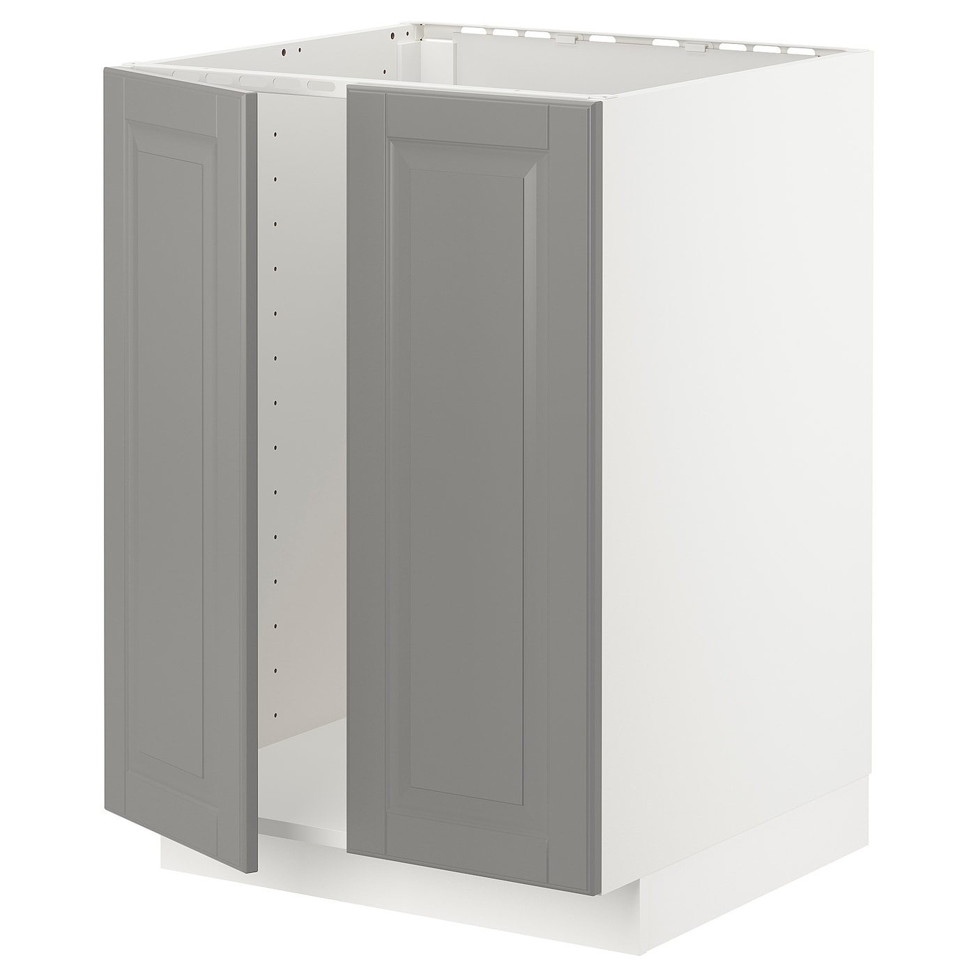 Шкаф под раковину/2 дверцы - METOD IKEA/ МЕТОД ИКЕА, 88х60  см,  белый/серый