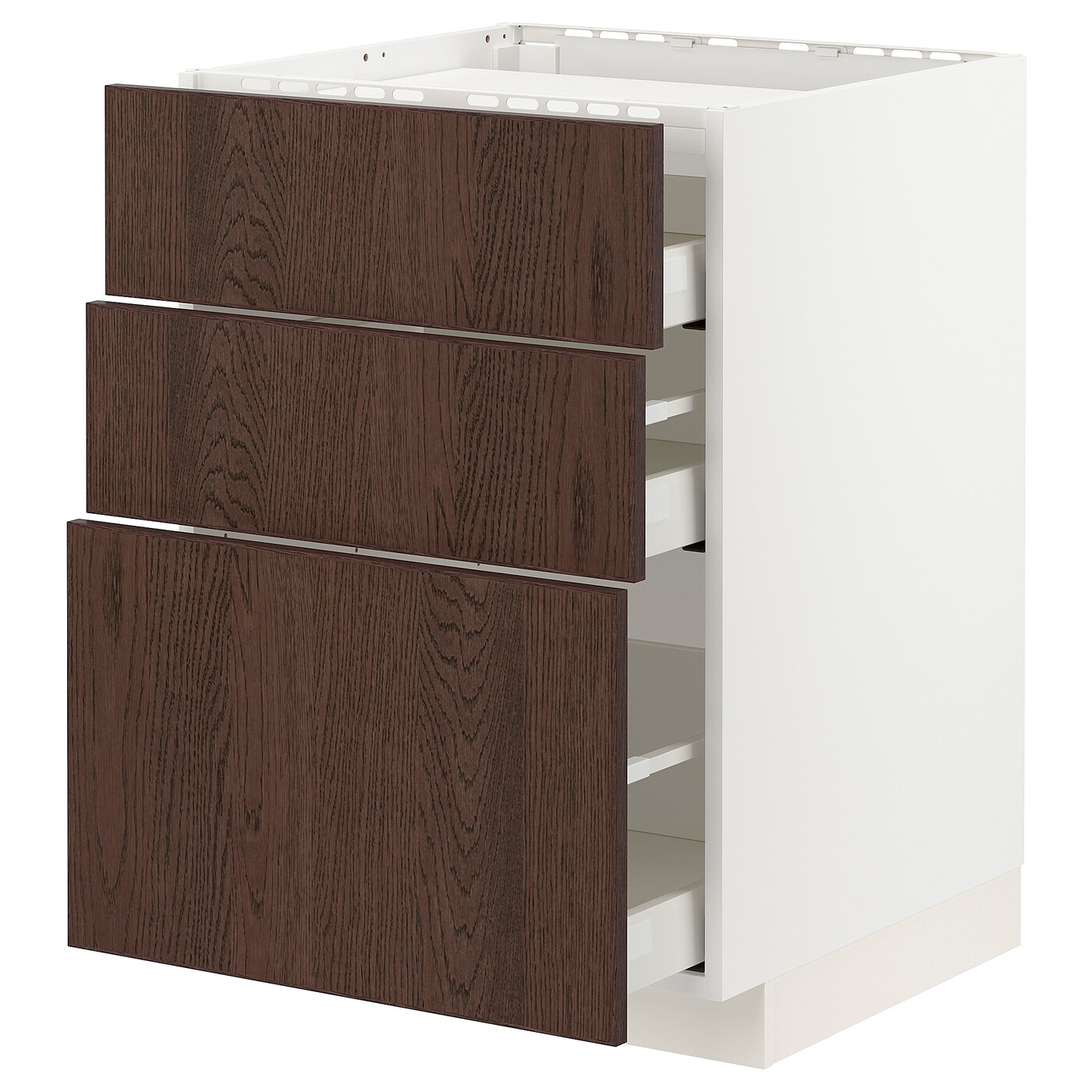 Напольный кухонный шкаф  - IKEA METOD MAXIMERA, 88x61,6x60см, белый/коричневый, МЕТОД МАКСИМЕРА ИКЕА