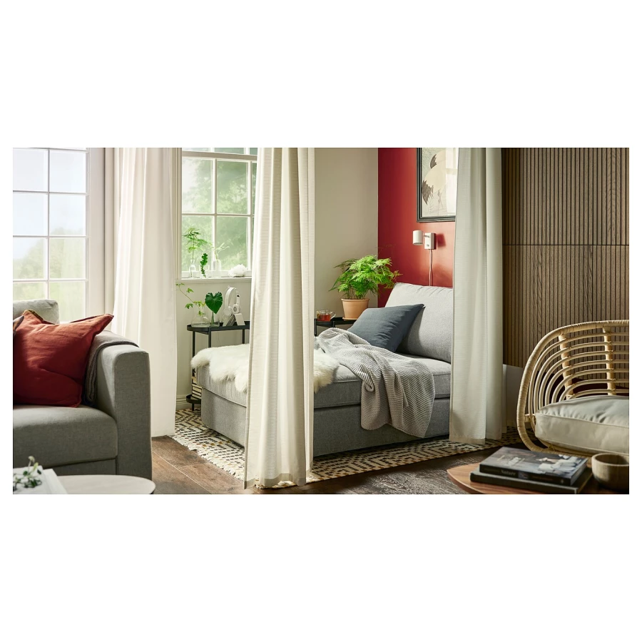 Кресло-кровать - IKEA KIVIK/КИВИК ИКЕА, 83х90х163 см, серый (изображение №3)