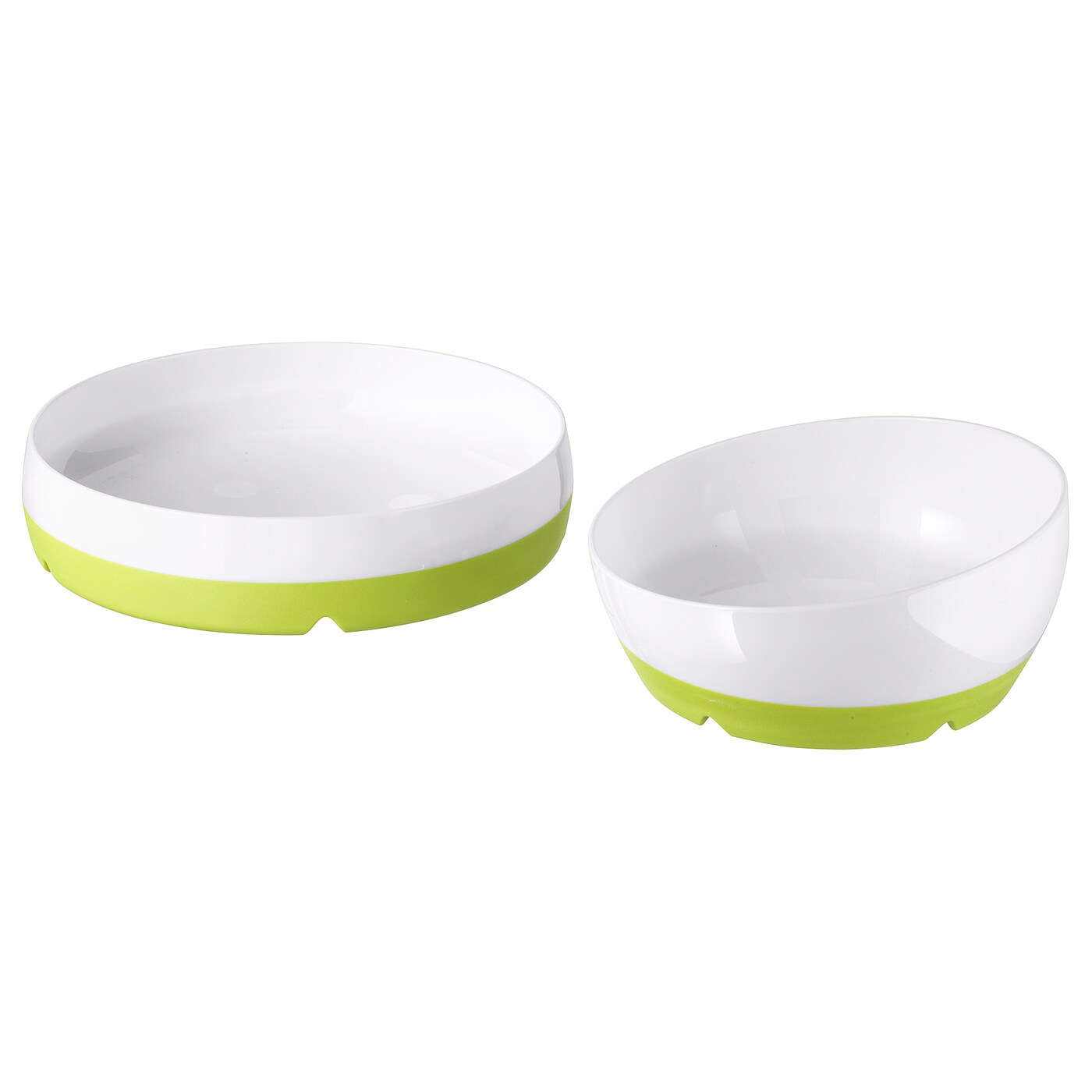 Набор детских тарелок, 2 шт. - IKEA SMÅGLI/SMAGLI, белый/зеленый, СМЭГЛИ ИКЕА