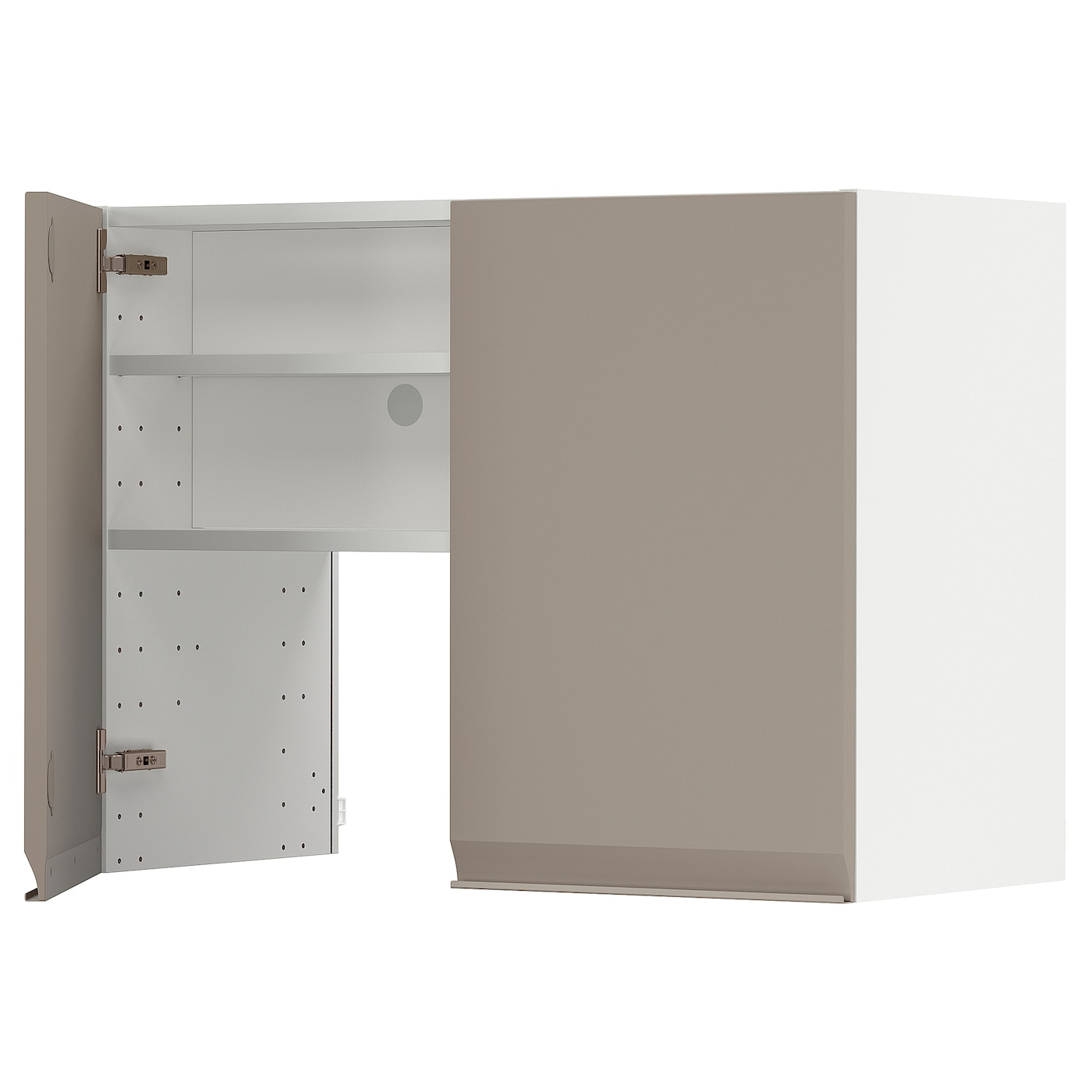 Навесной шкаф с полкой - METOD IKEA/ МЕТОД ИКЕА, 80х60 см, белый/светло-коричневый