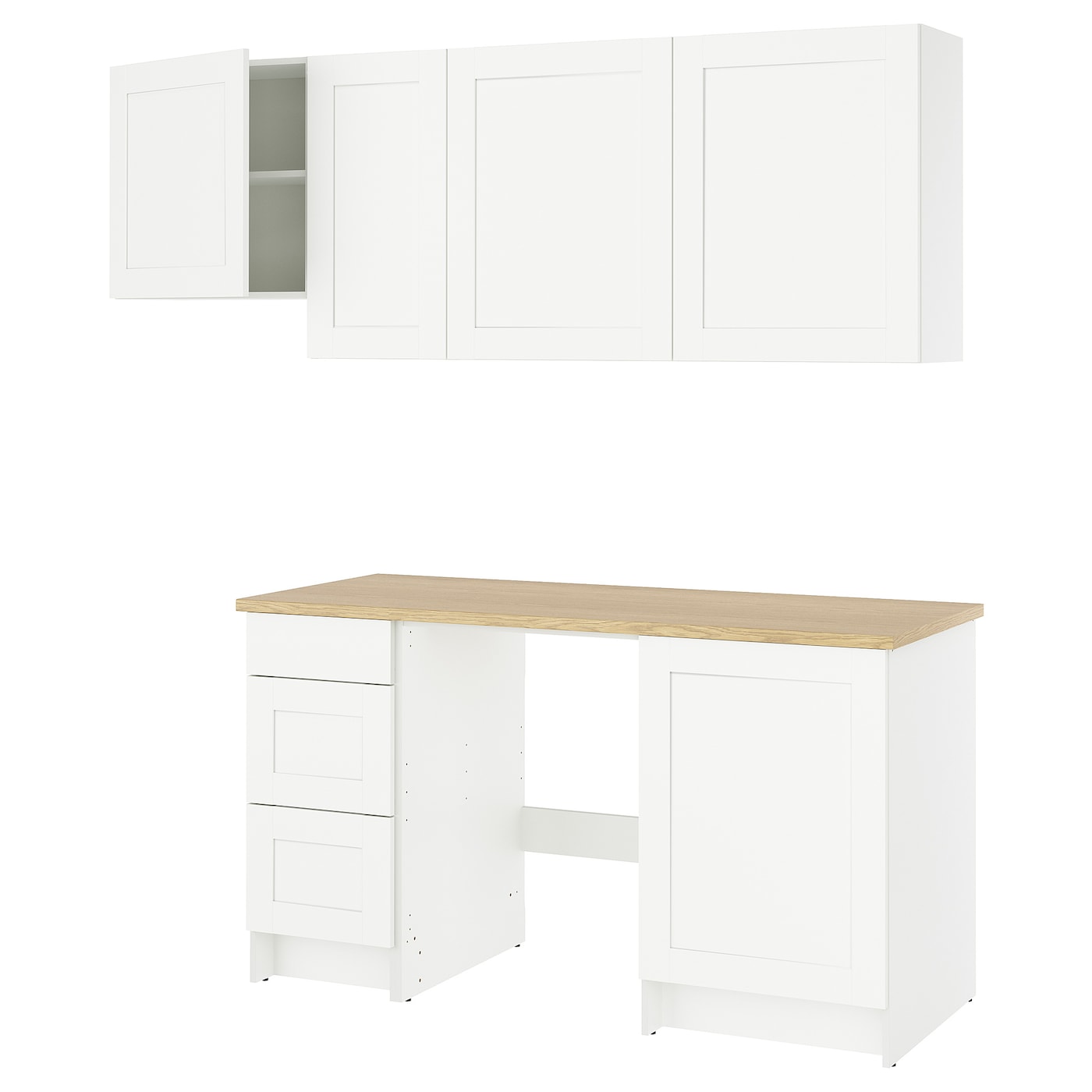 Комбинация кухонная прямая - KNOXHULT IKEA/ КНОКСХУЛЬТ ИКЕА,, белый/под беленный дуб