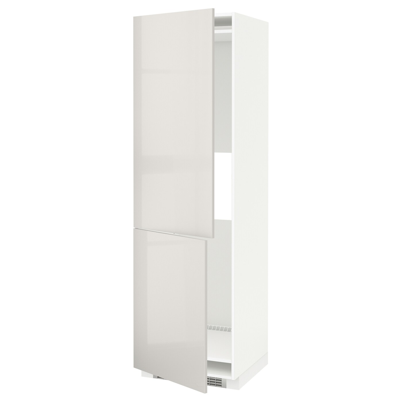 Высокий кухонный шкаф - IKEA METOD/МЕТОД ИКЕА, 200х60х60 см, белый/светло-серый глянцевый