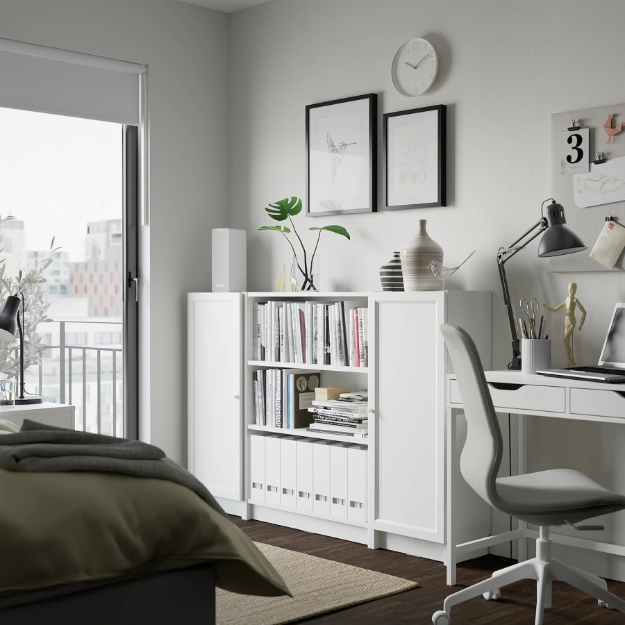 Открытый книжный шкаф - BILLY IKEA/БИЛЛИ ИКЕА, 30х160х106 см, белый (изображение №3)