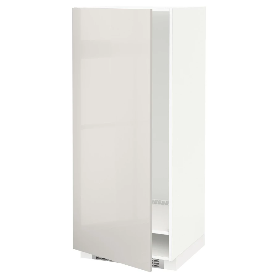 Напольный кухонный шкаф - IKEA METOD/МЕТОД ИКЕА, 140х60х60 см, белый/светло-серый глянцевый (изображение №2)
