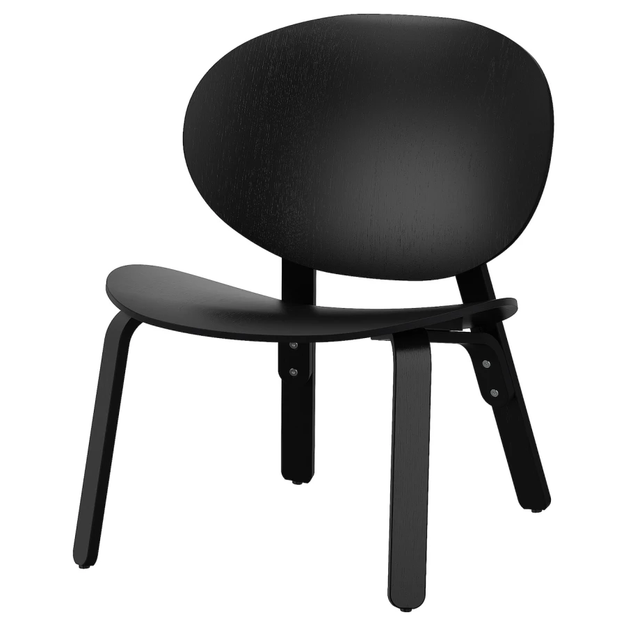 Деревянный стул - FRÖSET IKEA/ФРЕСЕТ ИКЕА, 57х59х74 см, чёрный (изображение №1)