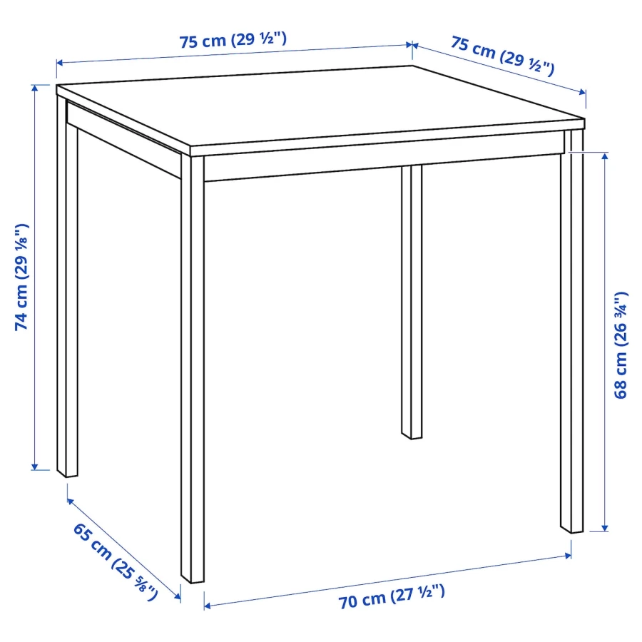 Стол - IKEA MELLTORP, 75х75х74 см, белый, МЕЛЬТОРП ИКЕА (изображение №7)
