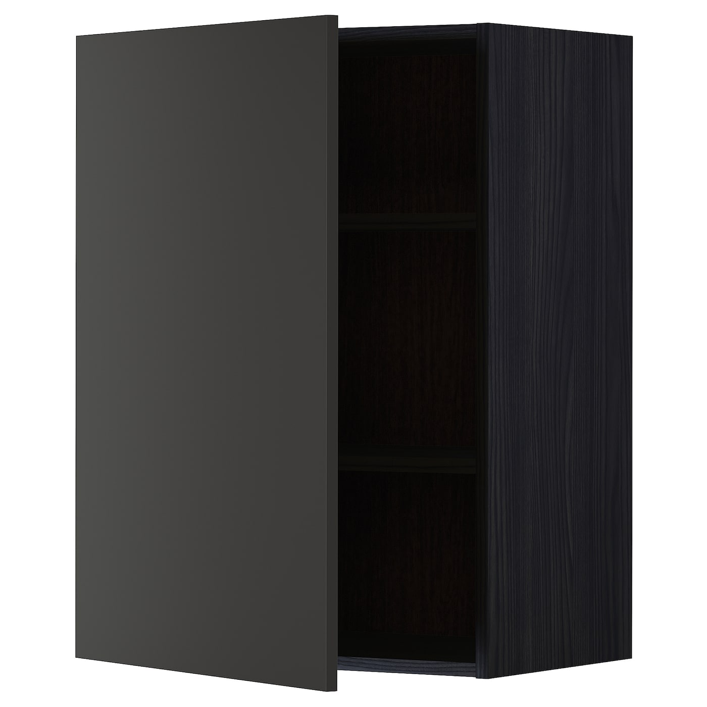 Навесной шкаф с полкой - METOD IKEA/ МЕТОД ИКЕА, 80х60 см, черный
