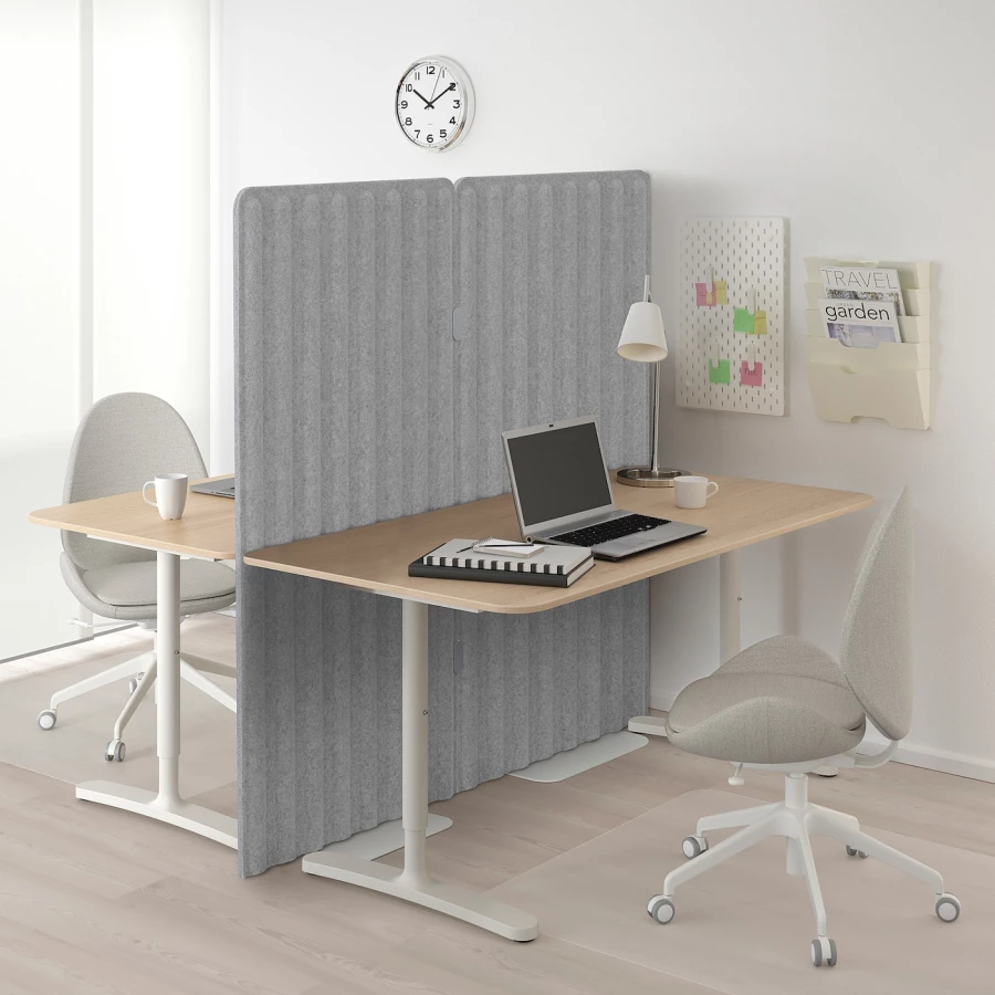 Ширма для письменного стола - IKEA EILIF, 150x80см, светло-серый, ЭЙЛИФ ИКЕА (изображение №4)