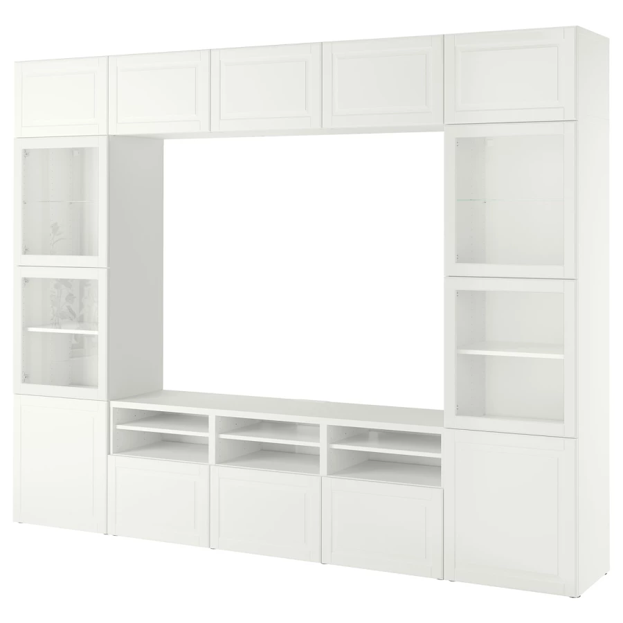 Комплект мебели д/гостиной  - IKEA BESTÅ/BESTA, 300x42x231 см, белый, БЕСТО ИКЕА (изображение №1)
