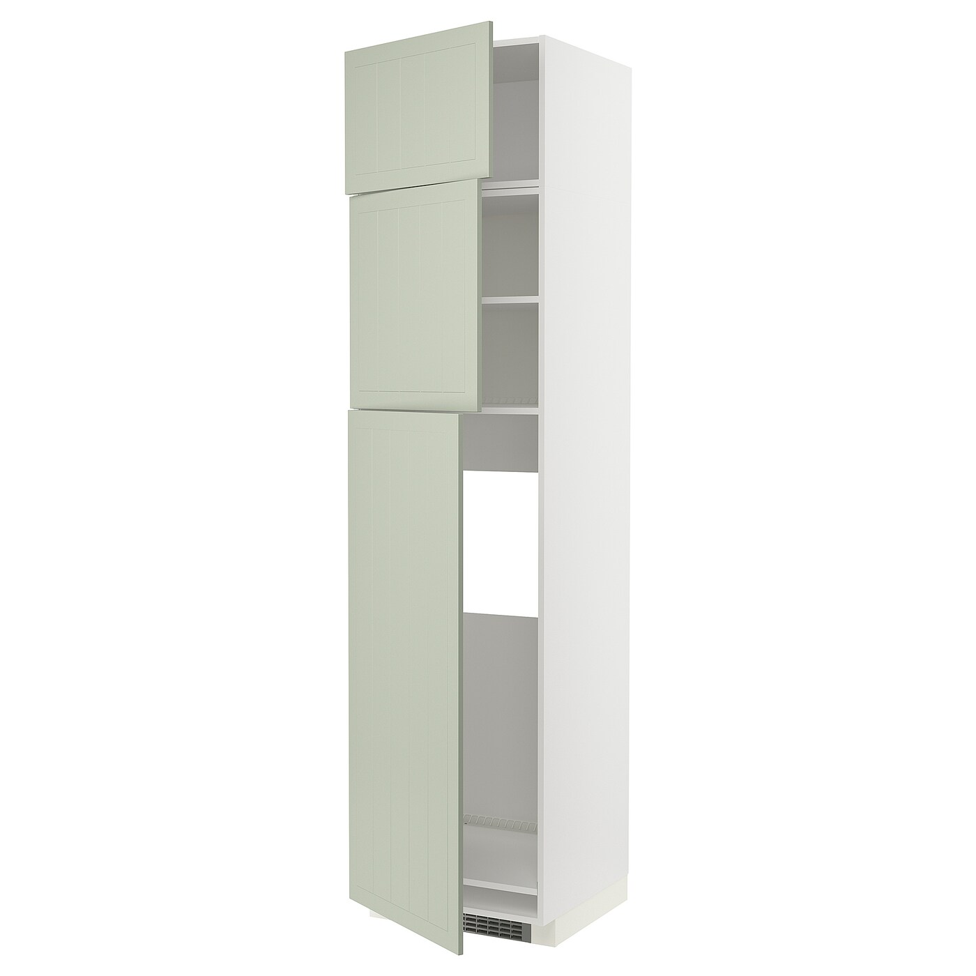 Высокий шкаф - IKEA METOD/МЕТОД ИКЕА, 240х60х60 см, белый/зеленый