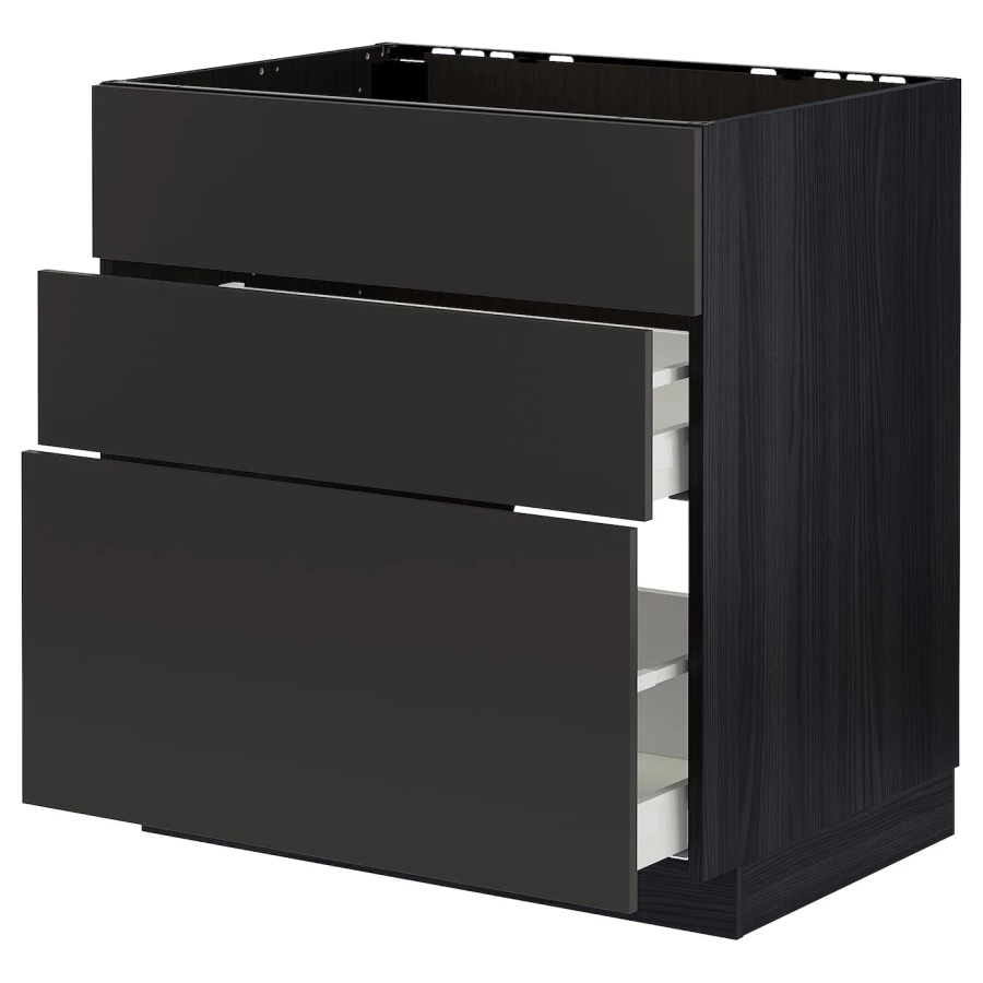 Напольный шкаф  - IKEA METOD MAXIMERA, 88x61,6x80см, черный, МЕТОД МАКСИМЕРА ИКЕА (изображение №1)