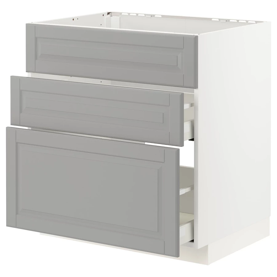 Напольный шкаф - IKEA METOD MAXIMERA, 80x62см, белый/серый, МЕТОД МАКСИМЕРА ИКЕА (изображение №1)