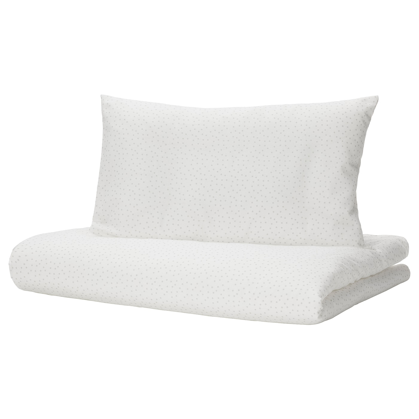 Пододеяльник и наволочка для детской кроватки - LEN  IKEA/ ЛЕН ИКЕА, 110х125/35х55 см, белый
