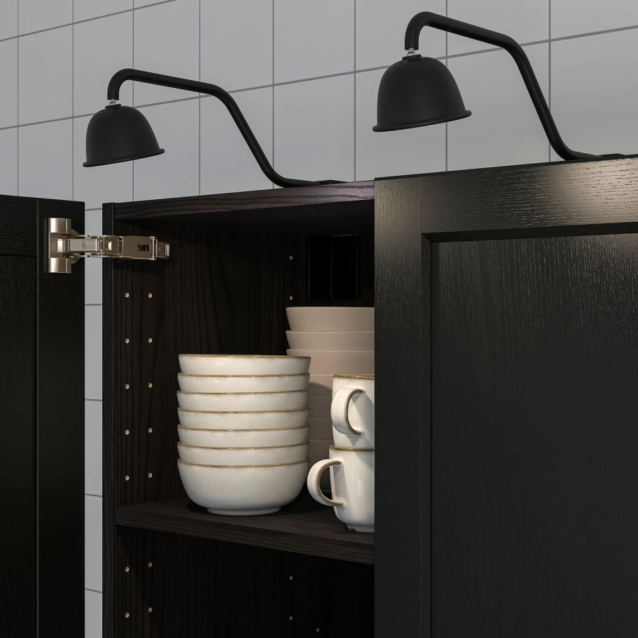 Светодиодное освещение шкафа - IKEA TVÄRDRAG/TVARDRAG/ТВЭРДРАГ ИКЕА, 36х7х10 см, черный (изображение №4)