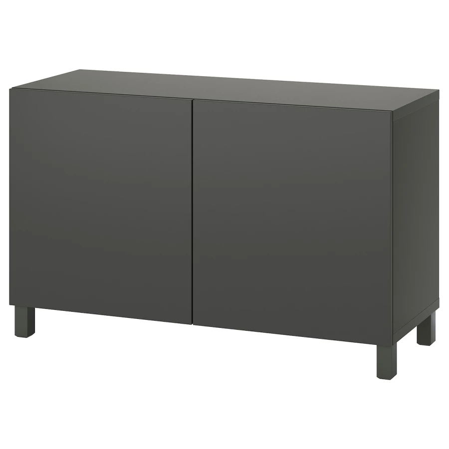 Комбинация для хранения - BESTÅ/ BESTА IKEA/ БЕСТА/БЕСТО ИКЕА, 120х74 см, темно-серый (изображение №1)