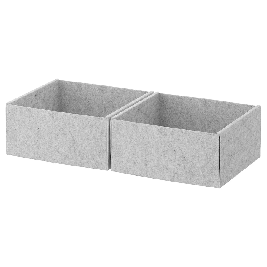 Коробка - IKEA KOMPLEMENT/ КОМПЛИМЕНТ ИКЕА, 25x27x12 см, светло-серый (изображение №1)