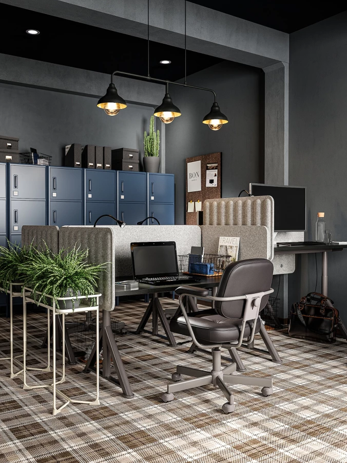 Ширма для письменного стола - IKEA EILIF, 48x120см, светло-серый, ЭЙЛИФ ИКЕА (изображение №5)