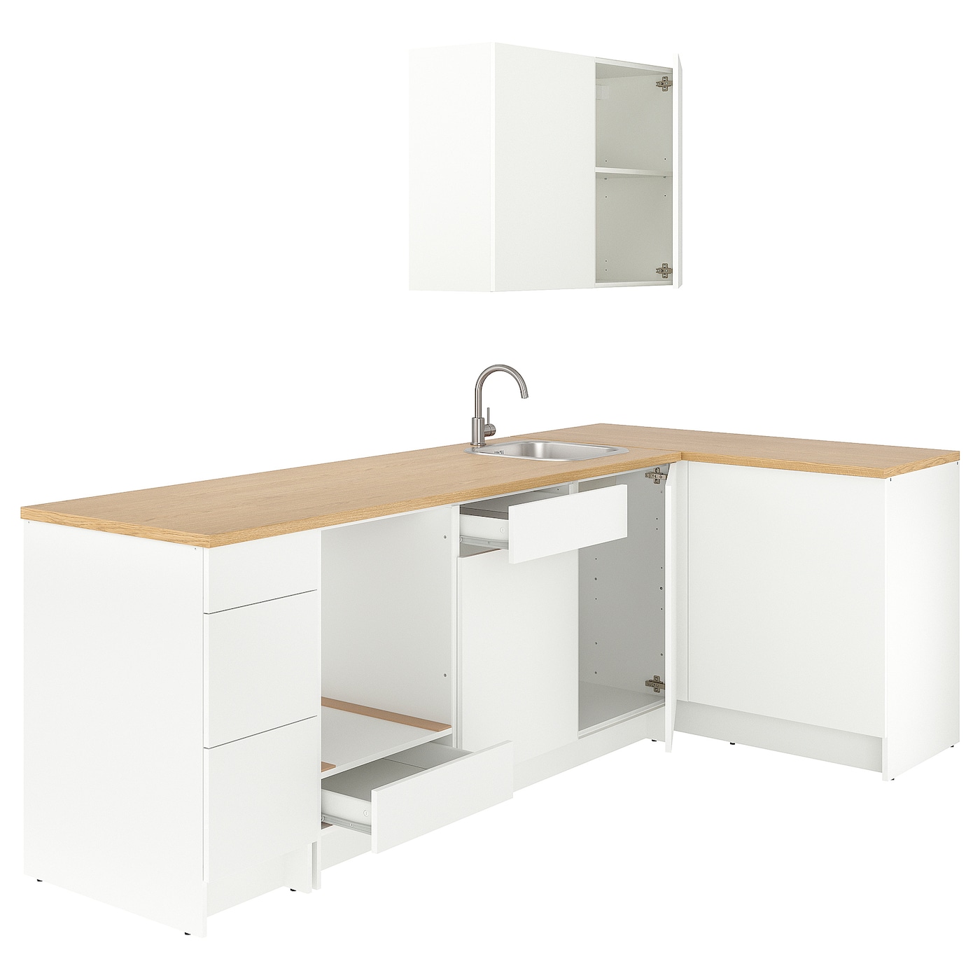 Угловая кухонная комбинация - IKEA KNOXHULT/ КНОКСХУЛЬТ ИКЕА, 285x122x220 см, белый