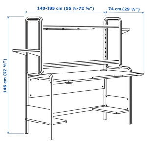 Второе фото. Игровой стол - IKEA FREDDE/ФРЕДДЕ ИКЕА, 146х140/185х74 см, черный