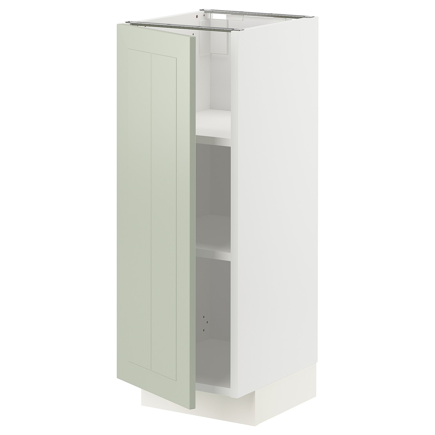 Напольный кухонный шкаф - IKEA METOD, 88x39x30см, белый/светло-зеленый, МЕТОД ИКЕА