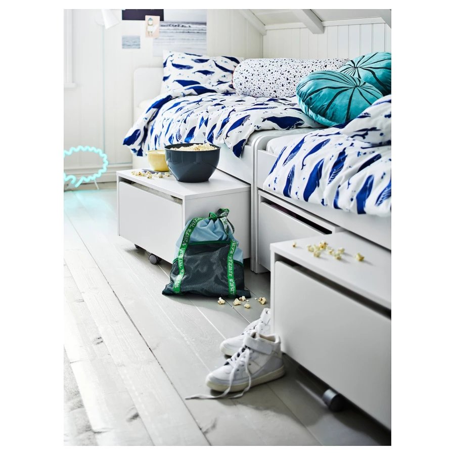 Ящик для каркаса кровати - IKEA SLÄKT/SLAKT/СЛАКТ ИКЕА, 35х62х62 см, белый (изображение №3)